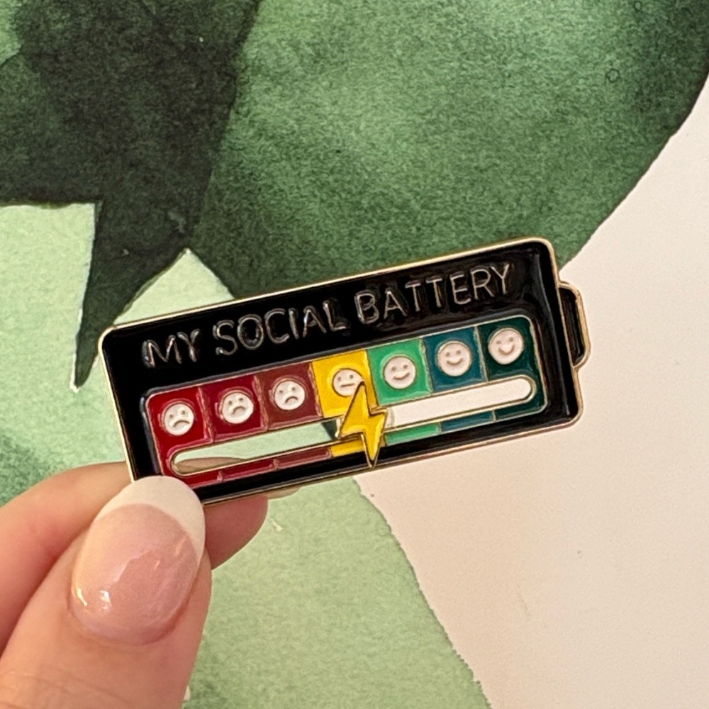 My Social Battery Enamel Pin - Picture 5 of 5